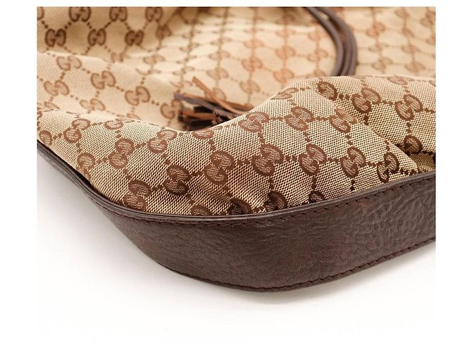Borsa Hobo Gucci Monogram con coulisse Marrone Monogramma - vista 8