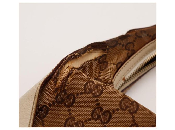 Gucci Borsa Hobo in tela Monogram GG Marrone Beige - vista 11