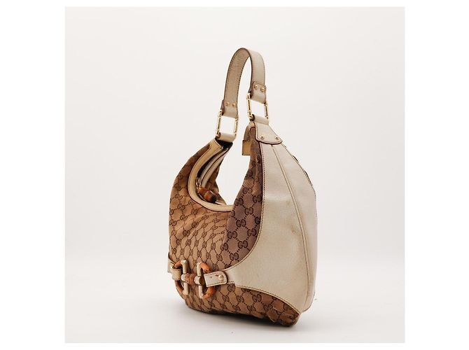 Gucci Borsa Hobo in tela Monogram GG Marrone Beige - vista 2