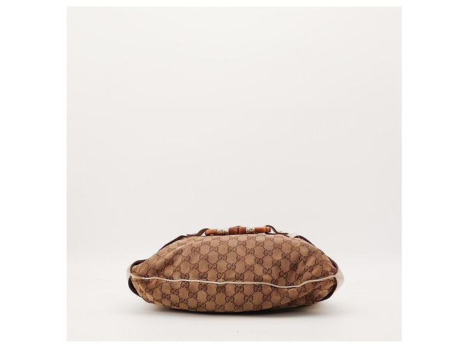 Gucci Borsa Hobo in tela Monogram GG Marrone Beige - vista 5