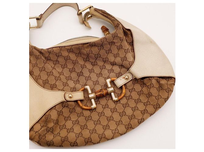 Gucci Borsa Hobo in tela Monogram GG Marrone Beige - vista 6