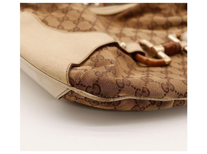 Gucci Borsa Hobo in tela Monogram GG Marrone Beige - vista 9