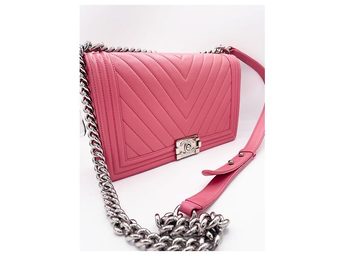 Borsa Chanel Boy Flap Pelle Rosa - vista 5