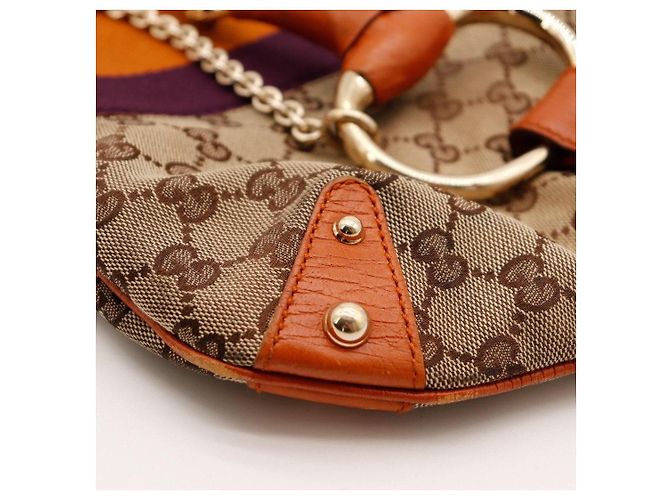 Gucci Hysteria Monogramm Canvas Hobo Bag Braun Orange Lila - Ansicht 10