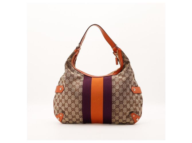 Gucci Hysteria Monogramm Canvas Hobo Bag Braun Orange Lila - Ansicht 3