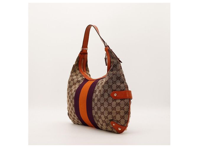 Gucci Hysteria Monogramm Canvas Hobo Bag Braun Orange Lila - Ansicht 4