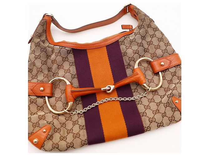 Gucci Hysteria Monogramm Canvas Hobo Bag Braun Orange Lila - Ansicht 6