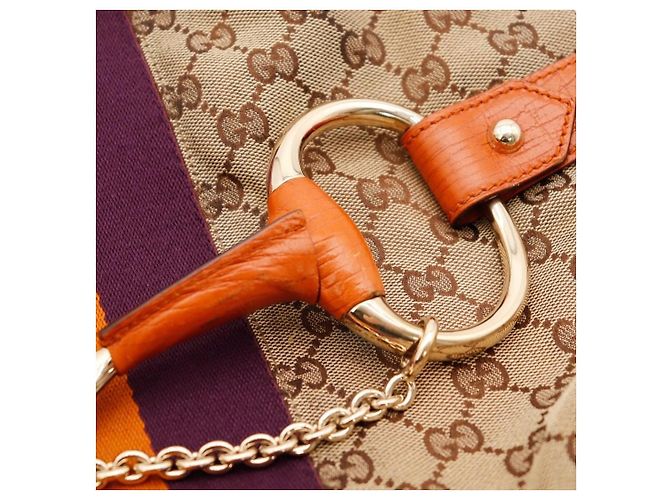 Gucci Hysteria Monogramm Canvas Hobo Bag Braun Orange Lila - Ansicht 7