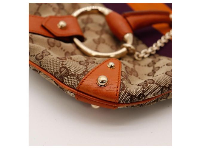 Gucci Hysteria Monogramm Canvas Hobo Bag Braun Orange Lila - Ansicht 9