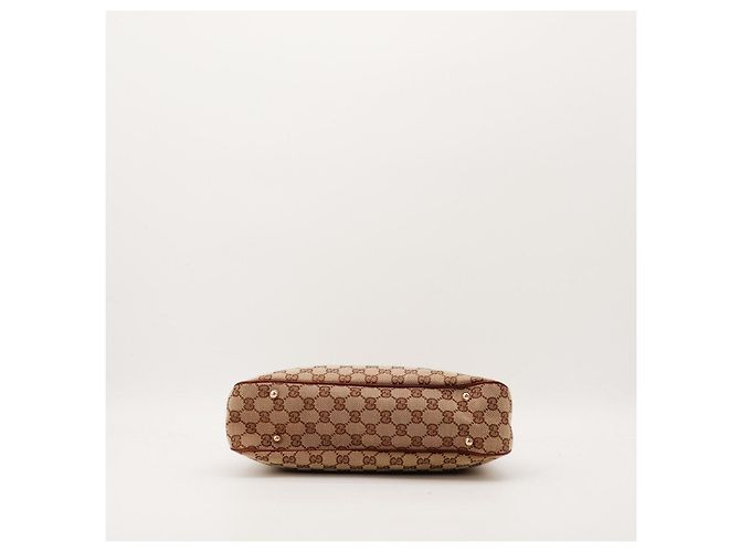 Bolsa de ombro Gucci GG Supreme alça de bambu Marrom - vista 5