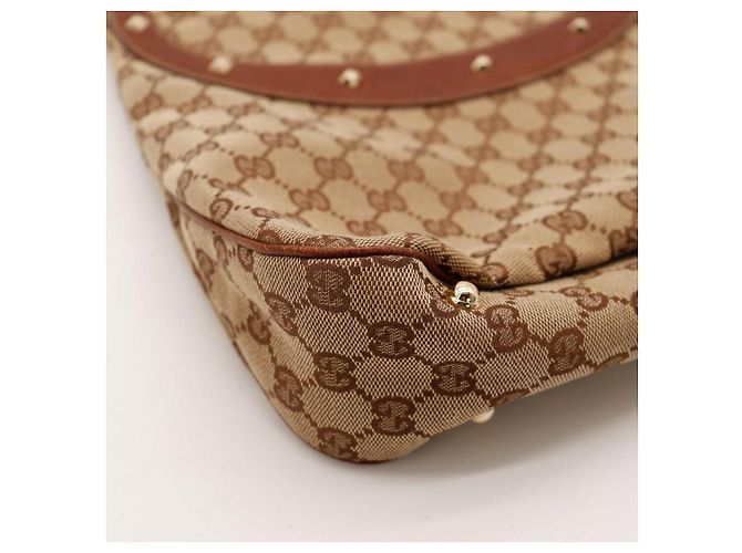 Bolsa de ombro Gucci GG Supreme alça de bambu Marrom - vista 8
