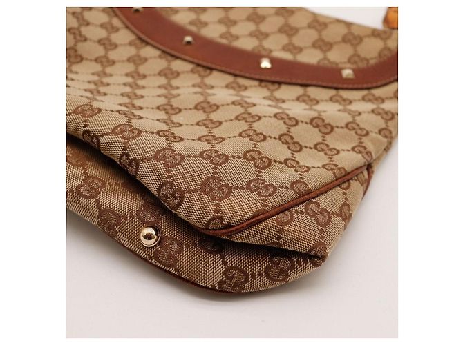 Bolsa de ombro Gucci GG Supreme alça de bambu Marrom - vista 9