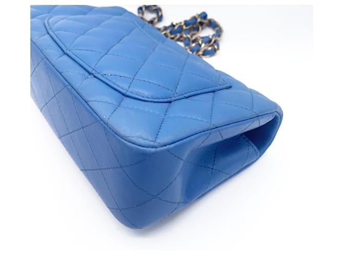 Timeless Chanel Classic Flap Mini Rectangular Cordero Azul Gold hardware - vista 10