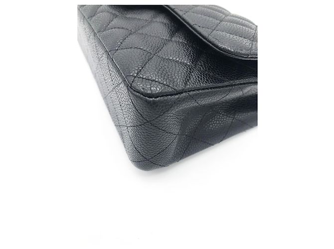 Chanel Classic Flap Bag Medium Pelle Caviar Nera Nero - vista 9