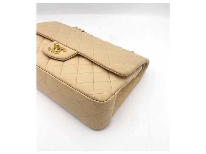 Chanel Classic Flap Medium Beige Pelle di Agnello - vista 10