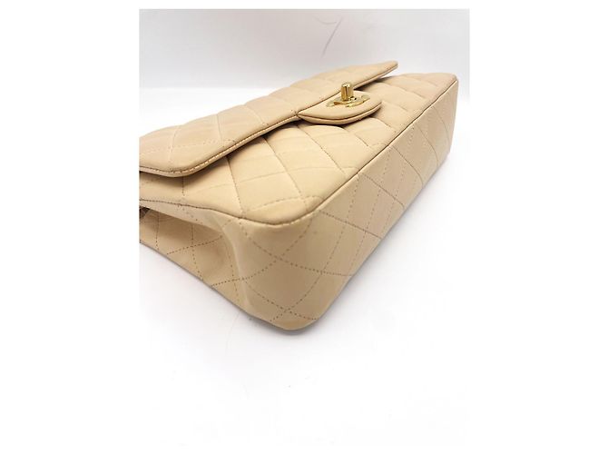 Chanel Classic Flap Medium Beige Pelle di Agnello - vista 9