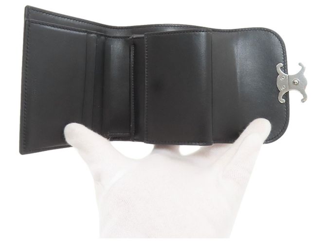 Céline Cartera plegable con solapa Triomphe Celine Negro - vista 4