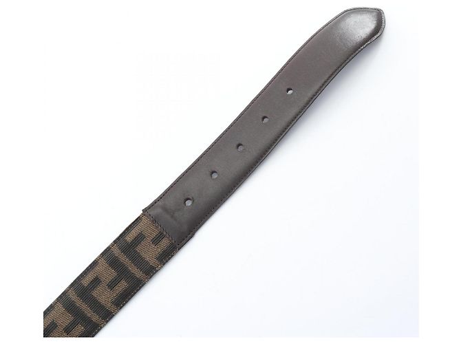 Ceinture Fendi Zucca avec boucle Gold Hardware Marron - vue 3