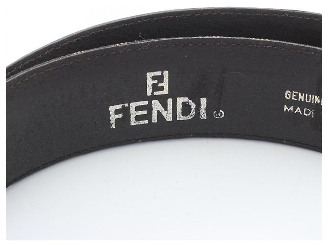 Ceinture Fendi Zucca avec boucle Gold Hardware Marron - vue 4