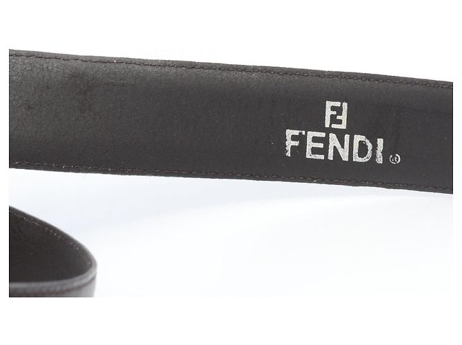 Ceinture Fendi Zucca avec boucle Gold Hardware Marron - vue 6