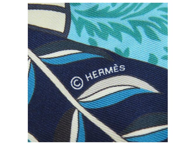 Silk In Hermès Pañuelo de seda Twilly Hermes Verde Azul marino - vista 4