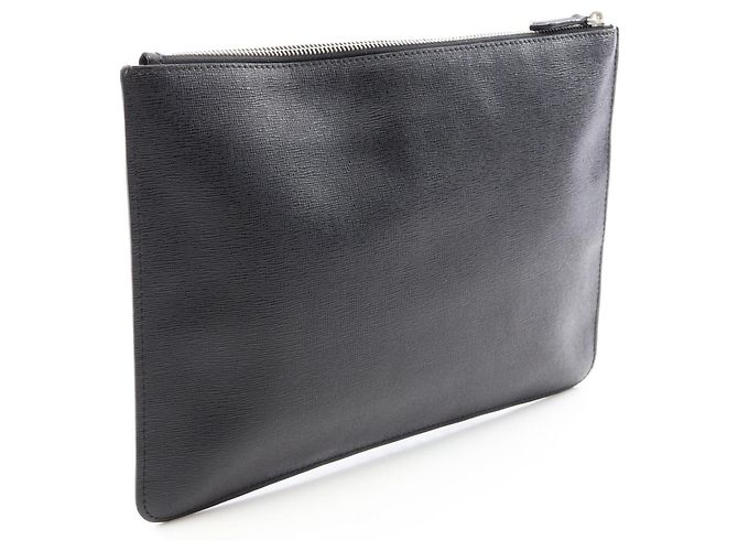 Clutch Fendi Karlito Second Bag in pelle nera Nero - vista 2