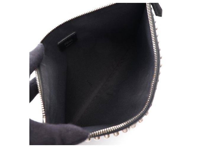 Clutch Fendi Karlito Second Bag in pelle nera Nero - vista 3