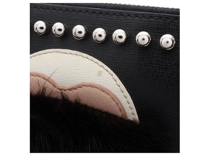 Clutch Fendi Karlito Second Bag in pelle nera Nero - vista 6