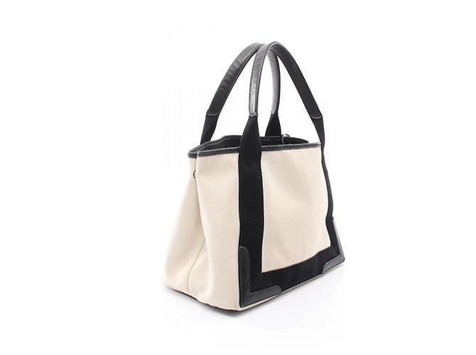 Borsa Tote Balenciaga Navy Cabas S Nero Crudo - vista 2