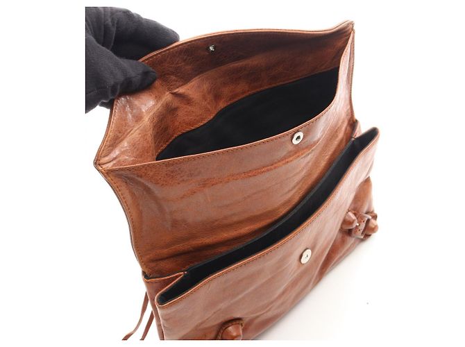 Borsa Balenciaga Giant Envelope Second Marrone - vista 10