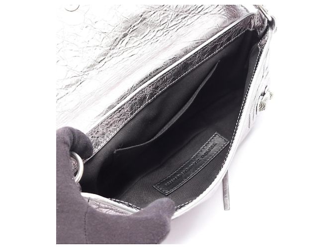 Borsa a tracolla Balenciaga Le Cagole S Argento - vista 3
