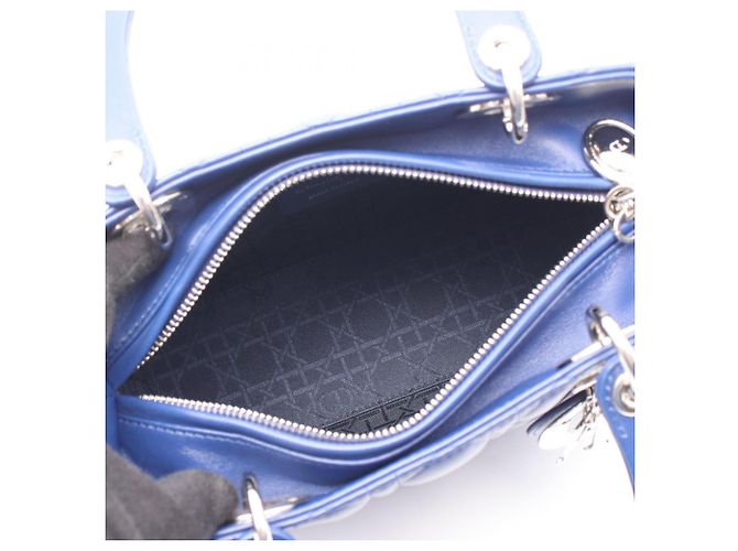 Christian Dior Dior LADY DIOR Cannage Borsa a 2 Vie Blu - vista 3