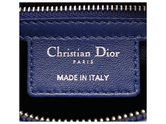 Christian Dior Dior LADY DIOR Cannage Borsa a 2 Vie Blu - vista 4