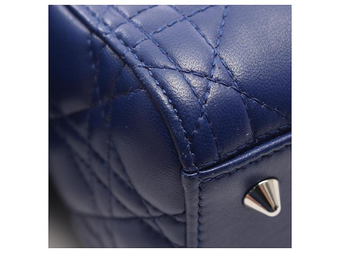 Christian Dior Dior LADY DIOR Cannage Borsa a 2 Vie Blu - vista 5