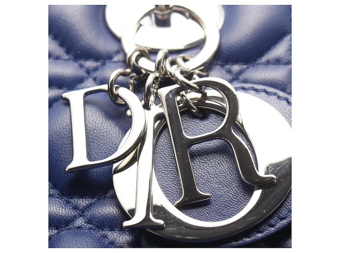 Christian Dior Dior LADY DIOR Cannage Borsa a 2 Vie Blu - vista 7