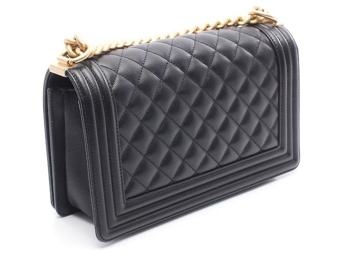 Borsa a tracolla Boy di Chanel in pelle di vitello martellata nera Nero - vista 2