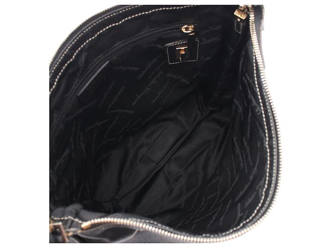 Borsa in pelle Salvatore Ferragamo Gancini Nero - vista 3