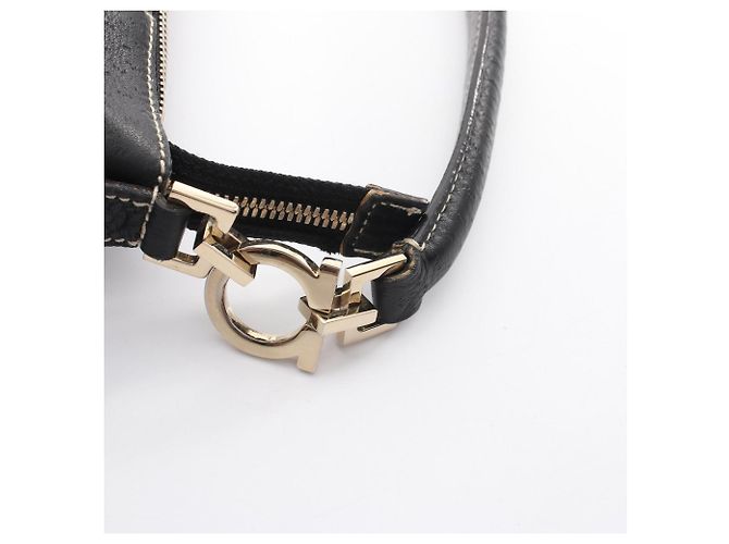 Borsa in pelle Salvatore Ferragamo Gancini Nero - vista 7