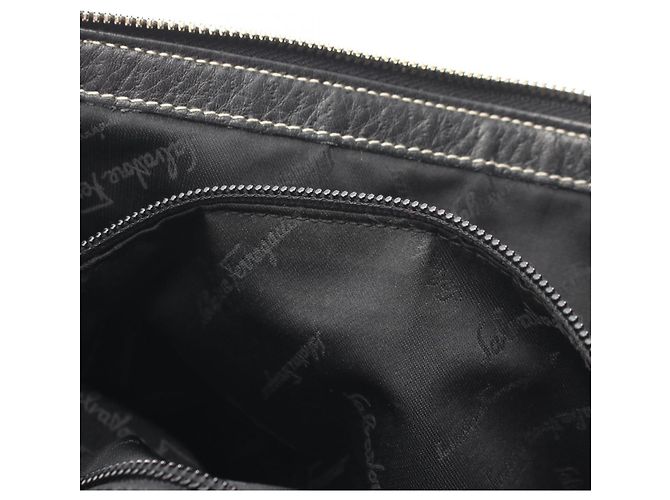 Borsa in pelle Salvatore Ferragamo Gancini Nero - vista 8