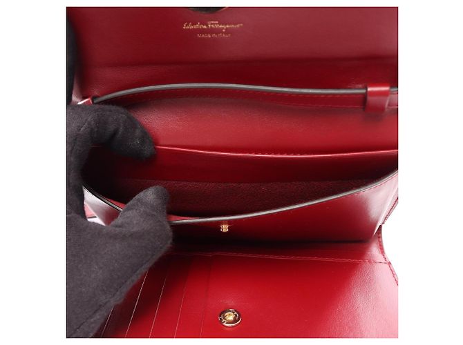 Borsa a tracolla Salvatore Ferragamo Gancini Rosso - vista 4