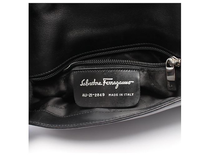 Borsa a tracolla in pelle nera Salvatore Ferragamo Nero - vista 4