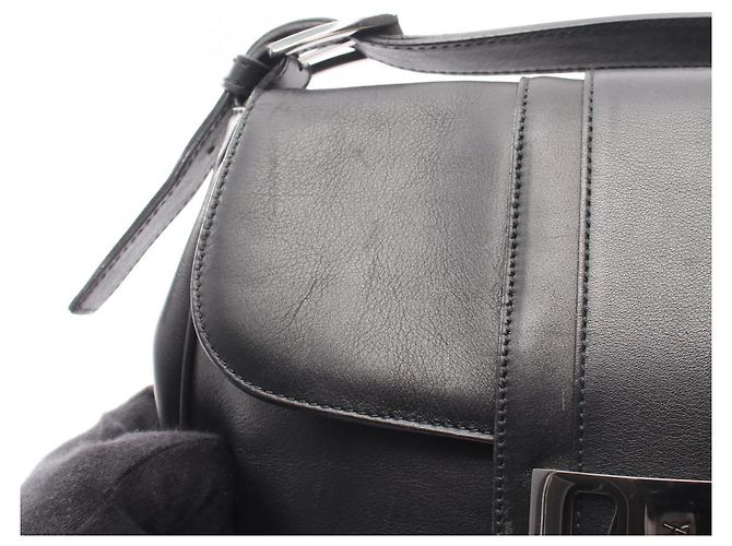 Borsa a tracolla in pelle nera Salvatore Ferragamo Nero - vista 7