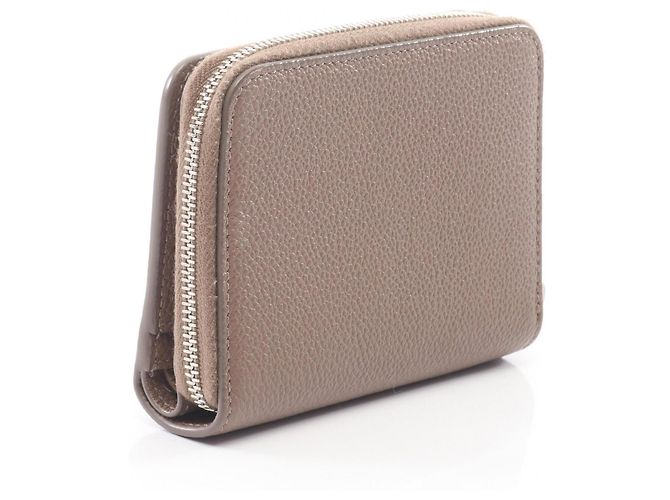 Yves Saint Laurent Leder-Bifold-Geldbörse in Grau Braun - Ansicht 2
