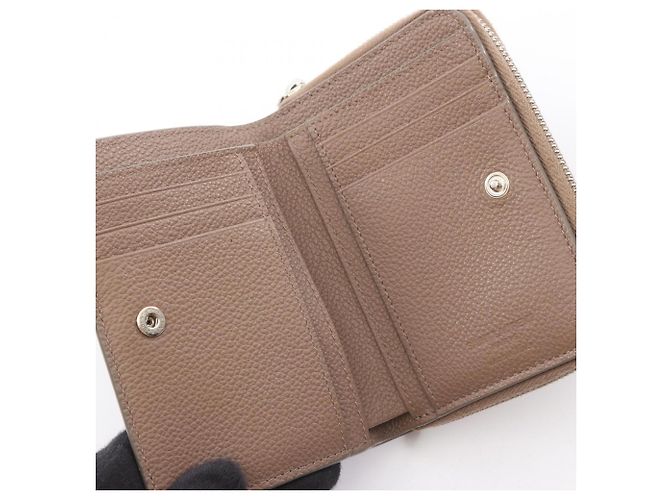 Yves Saint Laurent Leder-Bifold-Geldbörse in Grau Braun - Ansicht 3