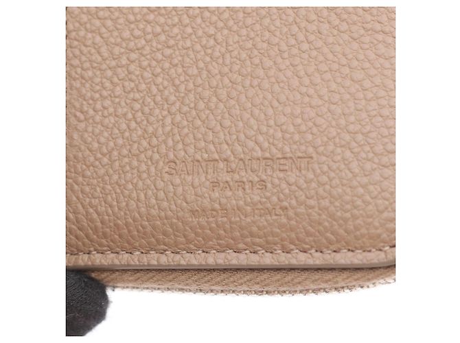 Yves Saint Laurent Leder-Bifold-Geldbörse in Grau Braun - Ansicht 5