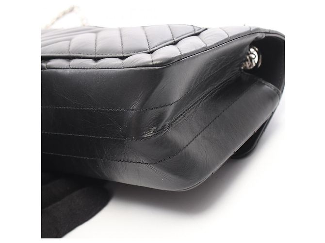 Borsa a Spalla Chanel 2.55 V-stitch Chevron Nero - vista 7