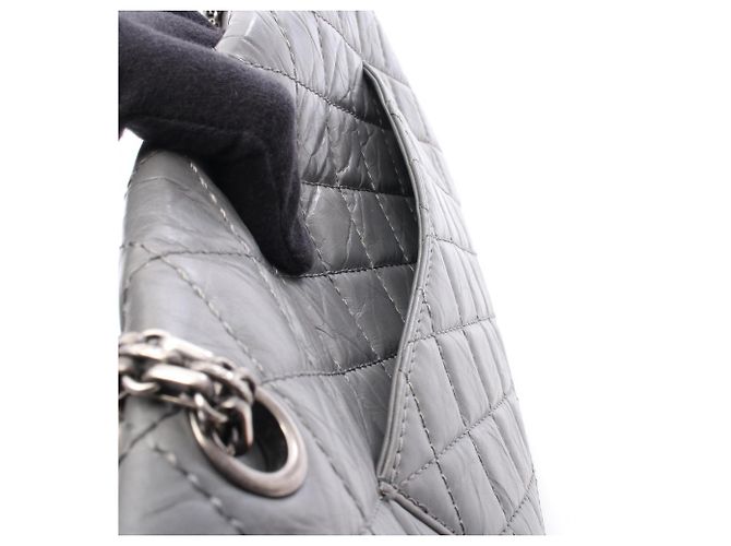 Borsa a Spalla Chanel 2.55 Matelassé Double Flap Marrone - vista 6