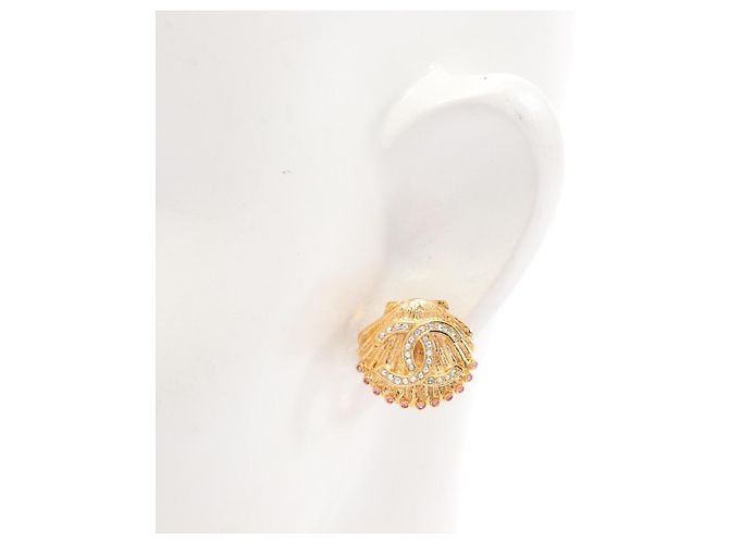 Orecchini a clip Chanel Coco Mark Motif Conchiglia D'oro - vista 4