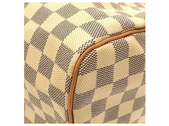 Borsa Boston Louis Vuitton Damier Azur Speedy 35cm Bianco Blu Beige - vista 2