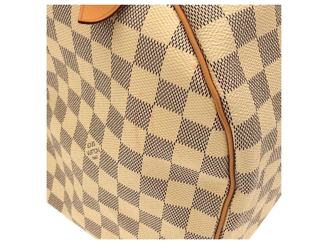 Borsa Boston Louis Vuitton Damier Azur Speedy 35cm Bianco Blu Beige - vista 3